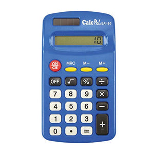 EAI Education CalcPal EAI-80 Basic Solar Calculator, Dual-Power for School, Home or Office: Blue - Bulk Set of 100