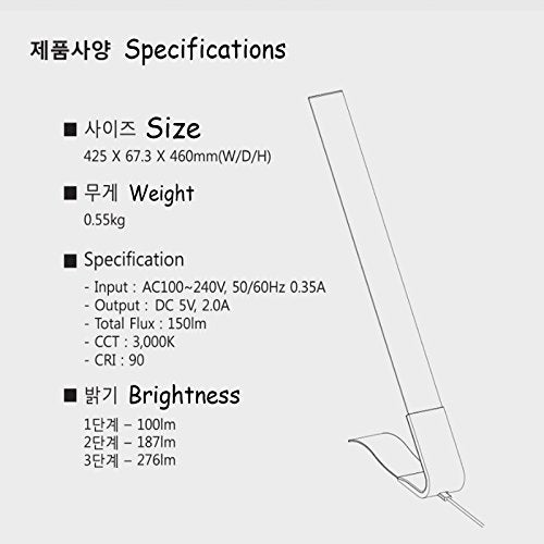 OCLESS ST-L OLED Table Stand Desk Lamp 2 Levels of Brightness Touch Sensor (Titanium)