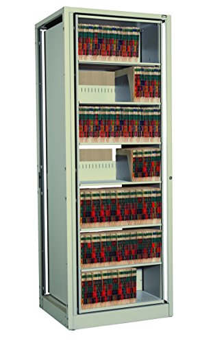 Datum Storage Ez2 Rotary File Shelving 7 High With Letter Depth and Locking Adder, Light Gray