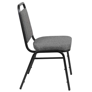 Flash Furniture 4 Pack HERCULES Series Stacking Banquet Chair - Gray Fabric/Silver Vein Frame