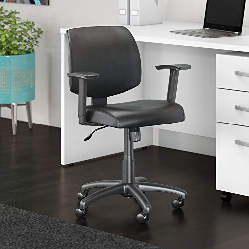 Bush Business Furniture Petite Leather Office Chair in Black