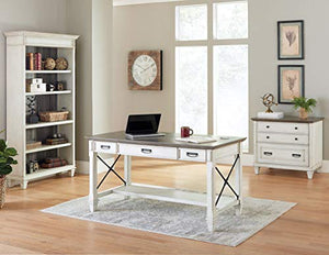 Martin Furniture Hartford White Open Wood Bookcase & Storage Cabinet