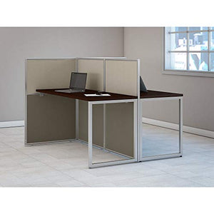Bush Business Furniture Easy Office 60W Two Person Straight Desk Open Office in Mocha Cherry
