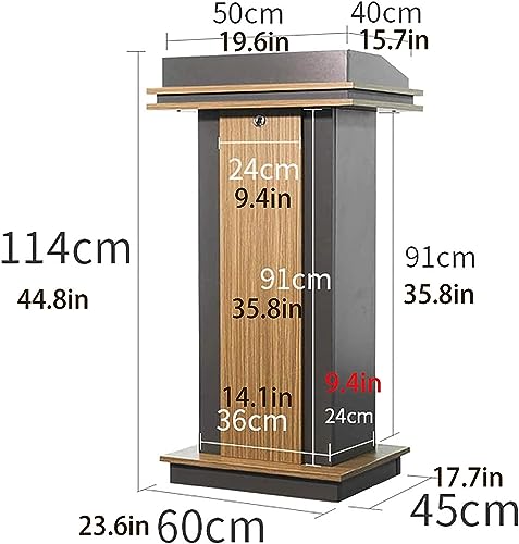 SMuCkS Wooden Lectern Podium for Classroom Teachers, Churches, Hotels - Speech Stand for Education & Training Banquets