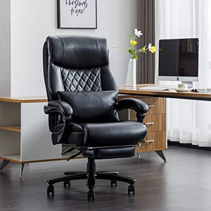 BOWTHY Reclining Office Chair with Footrest, Big and Tall 400lbs Wide Seat Executive Desk Chair