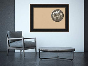 Amanti Art Beige Extra Large, Outer Size 44 x 32 Tan Cork Mezzanine Espresso Framed Bulletin Boards, 36x24