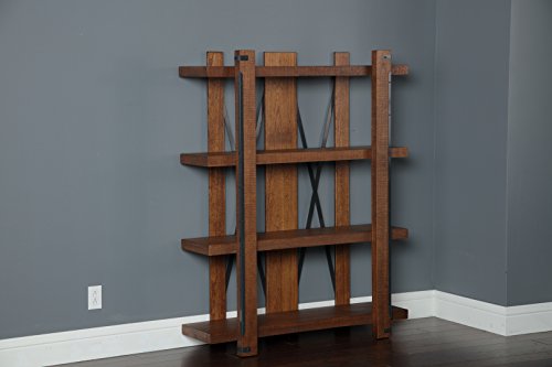 American Furniture Classics 4 Shelf Industrial Bookcase, 60" x 48", Hewn Pallet