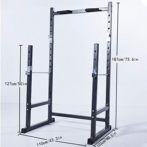 Ongmies Barbell Rack Squat Stand, Half Frame Barbell Squat Rack, Bench Press Rack Gym Equipment for Home Gym, Strength Training Dip Station, Max Load 550LBS