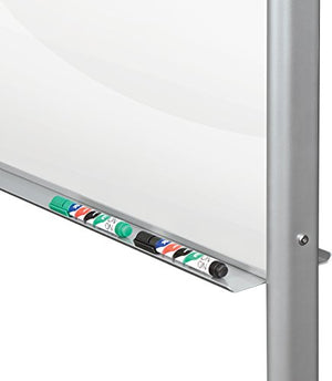 Best-Rite Visionary Move Double Sided Mobile Magnetic Glass Whiteboard Easel, 4x6 Feet, (74951)