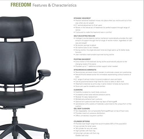 Humanscale Freedom Office Chair with Headrest - Ergonomic Work Chair with Highly Adjustable Arms and Gel Seat - Wheels for Carpet - Aluminum Frame - Clover Green Fabric