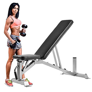 AKDSteel Weight Bench,Adjustable Weight Bench for Full Body Workout,Exercise Bench for Weight lifting and Strength Training Adjustable Sit Up Bench Gym Equipment