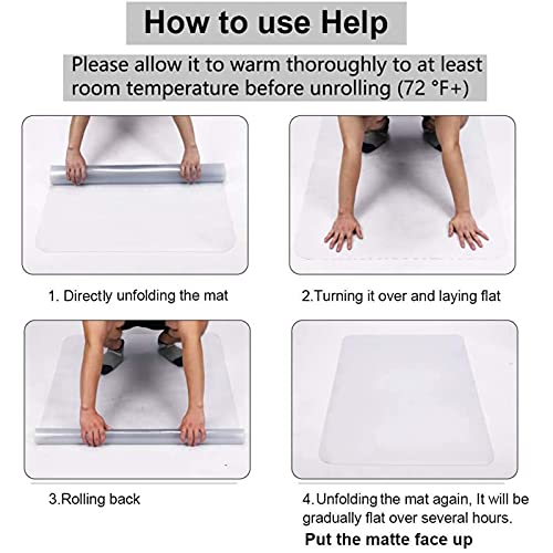 KUAIE Transparent Office Chair Mat - Non-Slip Scratch Resistant Floor Protector