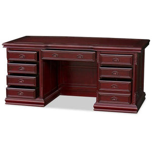 ChinaFurnitureOnline Dark Cherry Rosewood French Style Oriental Credenza Desk