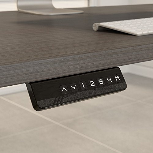 Move 60 Series by Bush Business Furniture 72W x 30D Height Adjustable Standing Desk with Storage in Cocoa with Cool Gray Metallic Base