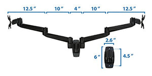Mount-It! Dual Full Motion Monitor Wall Mount, Compatible with VESA 75 and 100, Fits Computer Screens 19, 20, 21, 24, 27, 30 Inches, Black (MI-43114B)