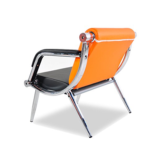 WALCUT 2Pcs PU Leather Office Reception Chair Waiting Room Visitor Guest Sofa Seat Orange