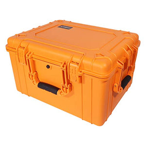Condition 1 25" XL Waterproof Protective Hard Case with Foam, Orange - 25" x 20" x 14" #024 Watertight IP67 Rated Dust Proof and Shock Proof TSA Approved Portable Storage Trunk Carrier