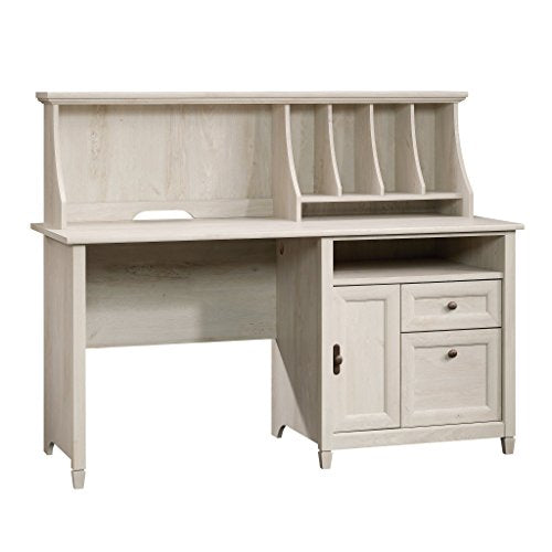 Sauder 419088 Edge Water Computer Desk With Hutch, L: 59.06" x W: 23.307" x H: 46.417", Chalked Chestnut finish