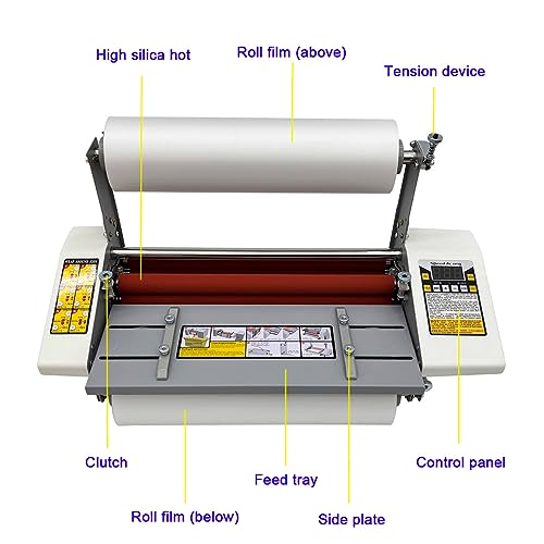 WYDDDARY 13Inch A3+ High Speed Hot Cold Roll Laminator - Single/Dual Sided, Digital Display, Speed & Temperature Adjustable - 110V 600W