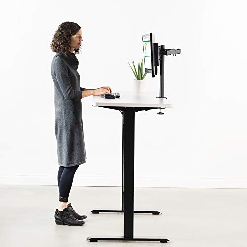 VIVO Black Electric Stand Up Desk Frame Workstation, Single Motor Ergonomic Standing Height Adjustable Base with Simple Controller, DESK-V100EB