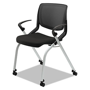 HON Motivate Seating Nesting/Stacking Flex-Back Chair - Black/Onyx/Platinum