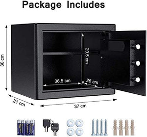 US STOCK 1.0 Cub Safe Cabinet Security Box, Digital Combination Lock Safe with Keypad LED Indicator, for Cash Money Jewelry Guns Cabinet (Black)