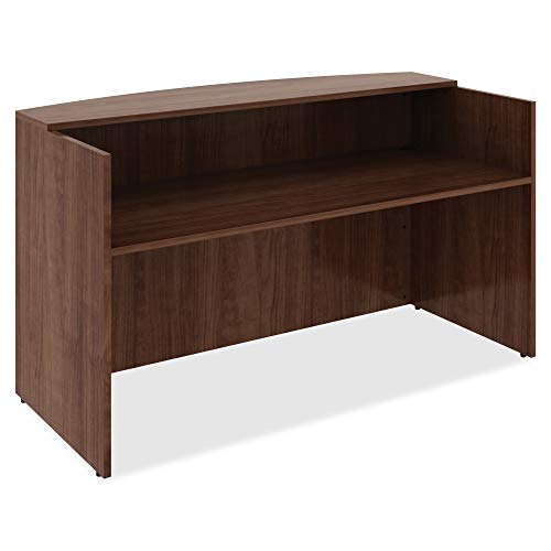 Lorell Essentials Reception Desk, Walnut Laminate