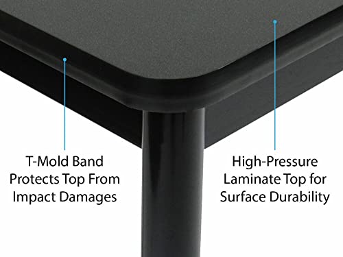 Correll Office Workstation Table, 30"x72", Black Granite
