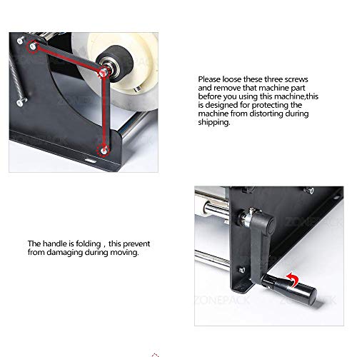 ZONEPACK Manual Labeling Machine for Bottles - Upgraded Label Applicator Sticker Printer with Handle