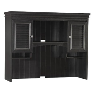 Bush Furniture Stanford Computer Desk with Hutch and Drawers in Antique Black