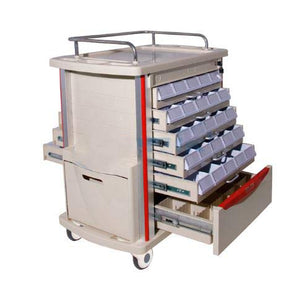 MS3C MS3C-200T Lite Mobile Bin Cart with Chart Rack, Drawer Dividers