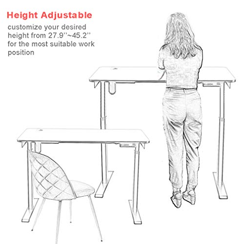 47-Inch Standing Desk Electric Height Adjustable Computer Desk Stand Home Office Workstation, White