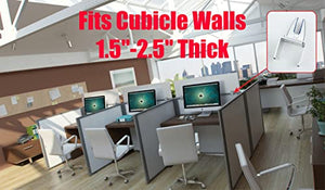 Obex 18" Frosted Acrylic Cubicle Mounted Privacy Panel with Small Brackets, Aluminum Frame, 18" x 72"