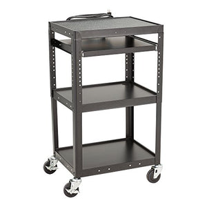 Norwood Commercial Furniture Electric Power AV Cart with Sliding Tray