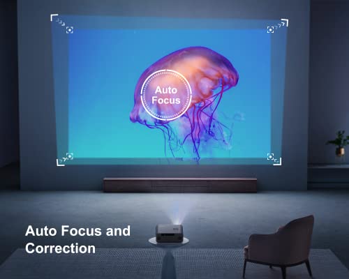 WiMiUS 4K WiFi Projector with Bluetooth 5.2, Auto Keystone & 50% Zoom