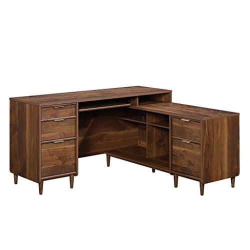 Sauder 421120 Clifford Place Reversible L-Shaped Desk, Grand Walnut Finish