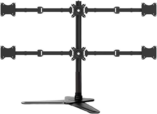 REPALY TV Cart Rolling TV Stand for 6 LCD Monitors 10"-27" - Adjustable Display Stand