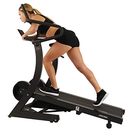 Sunny Health & Fitness Asuna High Performance Manual Treadmill with Heavy Duty Dual Flywheels, Tablet Holder, Incline, 440 LB Max Weight, 8 Level Resistance - 7700