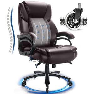 Waleaf Big and Tall Office Chair 500lbs, Adjustable Lumbar Support, High Back - Ergonomic Heavy Duty Office Chair
