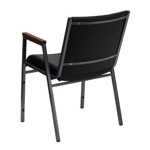 Flash Furniture 4 Pack HERCULES Series Black Vinyl Stack Chair with Arms