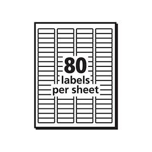 Avery EcoFriendly Mailing Labels for Laser and Ink Jet Printers, 0.5 x 1.75 Inches, White, Permanent, Pack of 2000 (48267)