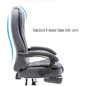 ZZHF Swivel Chair, Cloth Company Lounge Chair Study Office Computer Chair Lifting 360° Swivel Chair, 2 Colors - Adjustable Tilt Cushioned Seat (Color : B, Size : with Pedals)