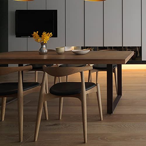 Modern Solid Wood Dining Table, Industrial-Style Long Table (300x120x75cm)