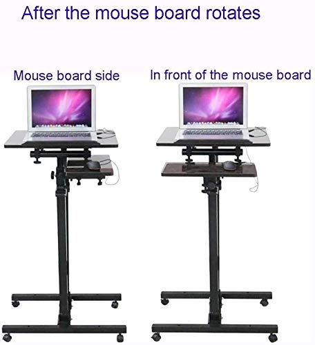 Adjustable Mobile Laptop Desk Stand Blackwalnut H120CM