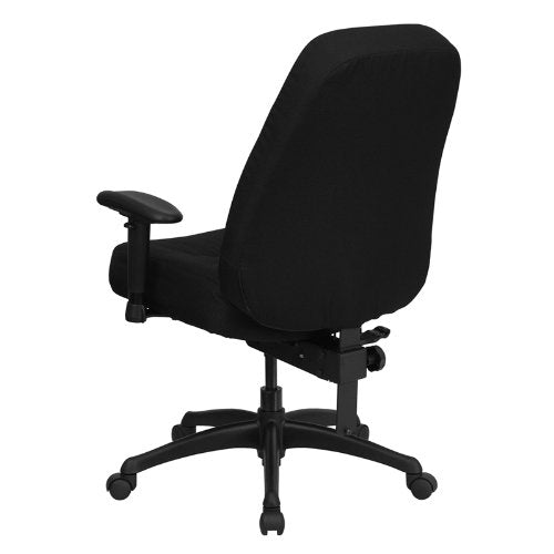 Flash Furniture HERCULES Series 400 lb. Rated High Back Big & Tall Black Fabric Executive Swivel Chair with Adjustable Arms