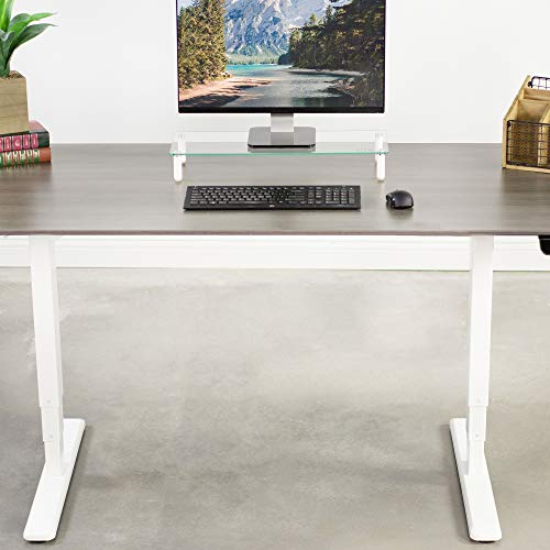 VIVO White Electric Dual Motor Stand Up Desk Frame with Cable Management Rack, Ergonomic Height Adjustable Standing DIY Workstation, DESK-V103EW