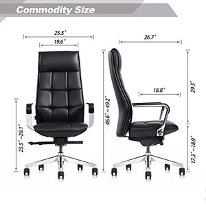 FURIJING Genuine Leather High Back Executive Chair with Synchro-Tilt Mechanism