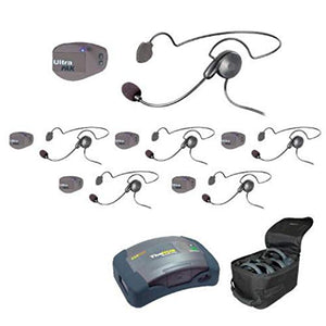 EARTEC UltraPAK and HUB Headset System with 1-HUB, 6-UltraPAK, and 6-Cyber Headsets