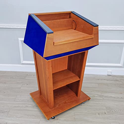 FixtureDisplays Presidential Podium with Blue Fabric Top 31X23X50" - 119803NEW-NPF
