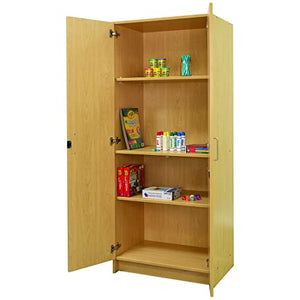 Tot Mate 30'' Wide 4 Compartment Teacher Storage Double-Door Tall Cabinet (Maple)